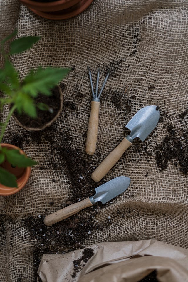 Des outils pour jardinage et de la terre