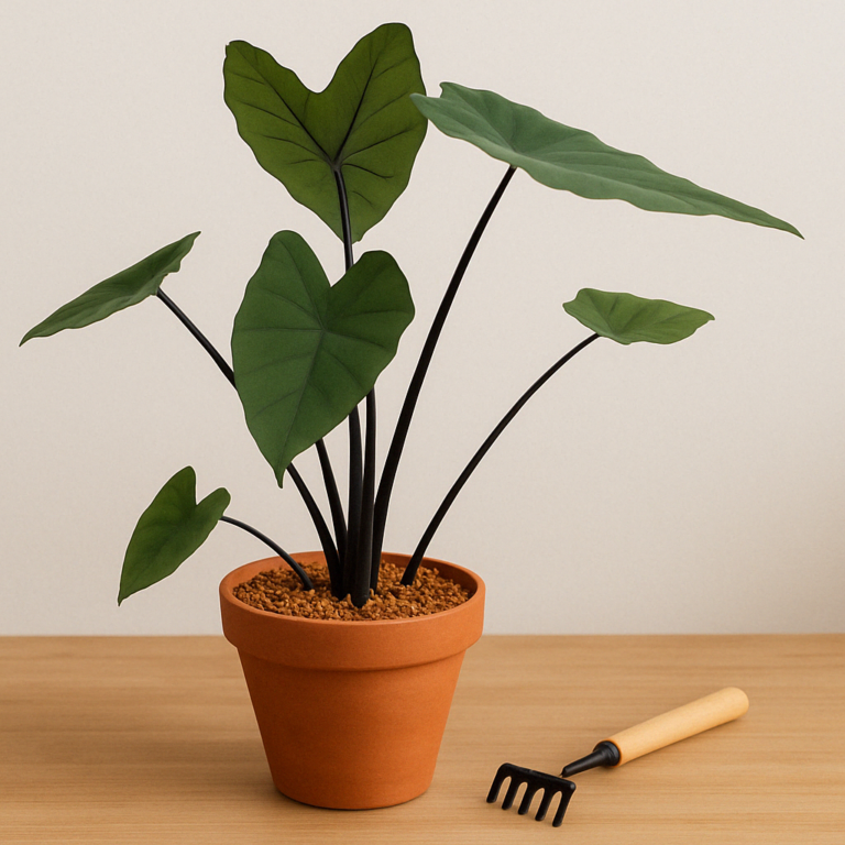 Entretien de la colocasia black stem